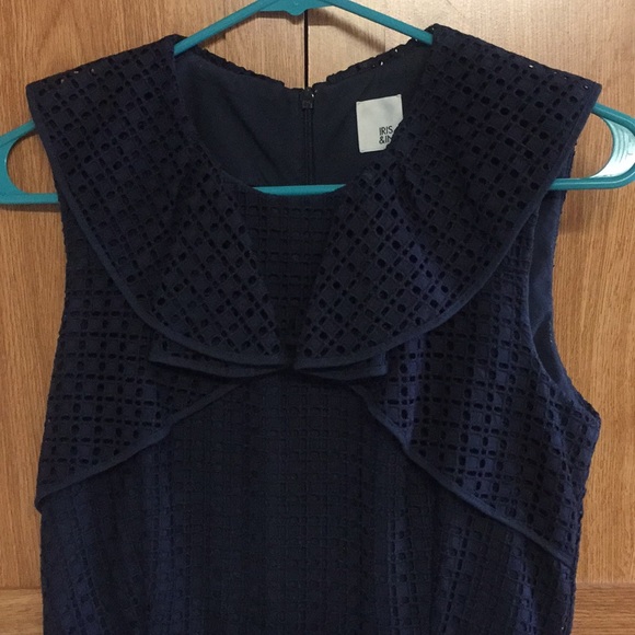Chic Navy Blue Eyelet Dress with Pockets. 👗👗 - Picture 4 of 8